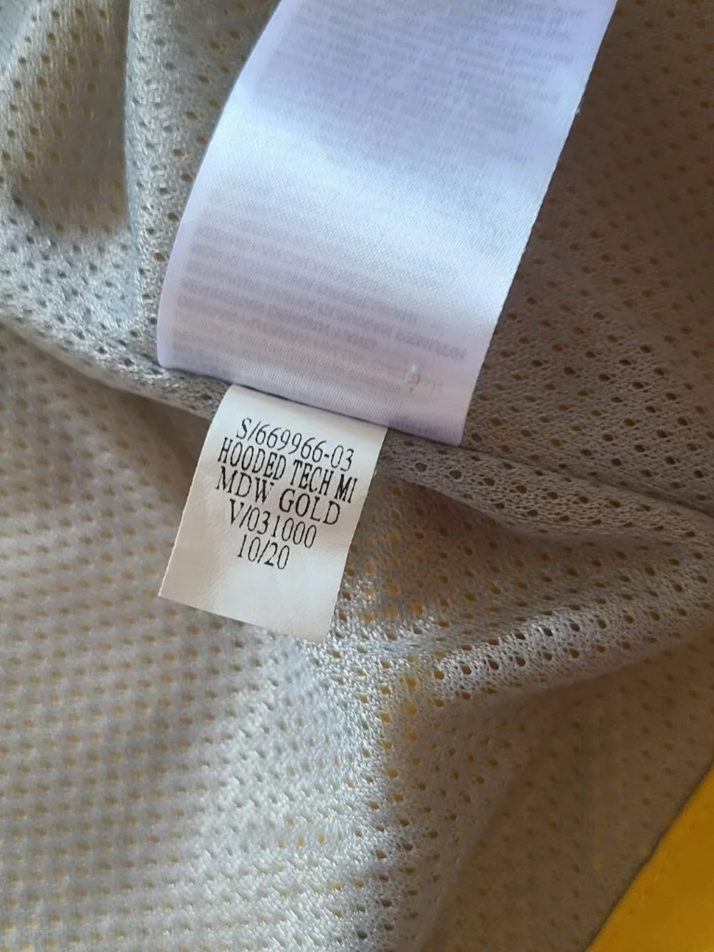 Old Navy Hooded Tech Rain Jacket XL Gold Yellow Utility Mesh Lined